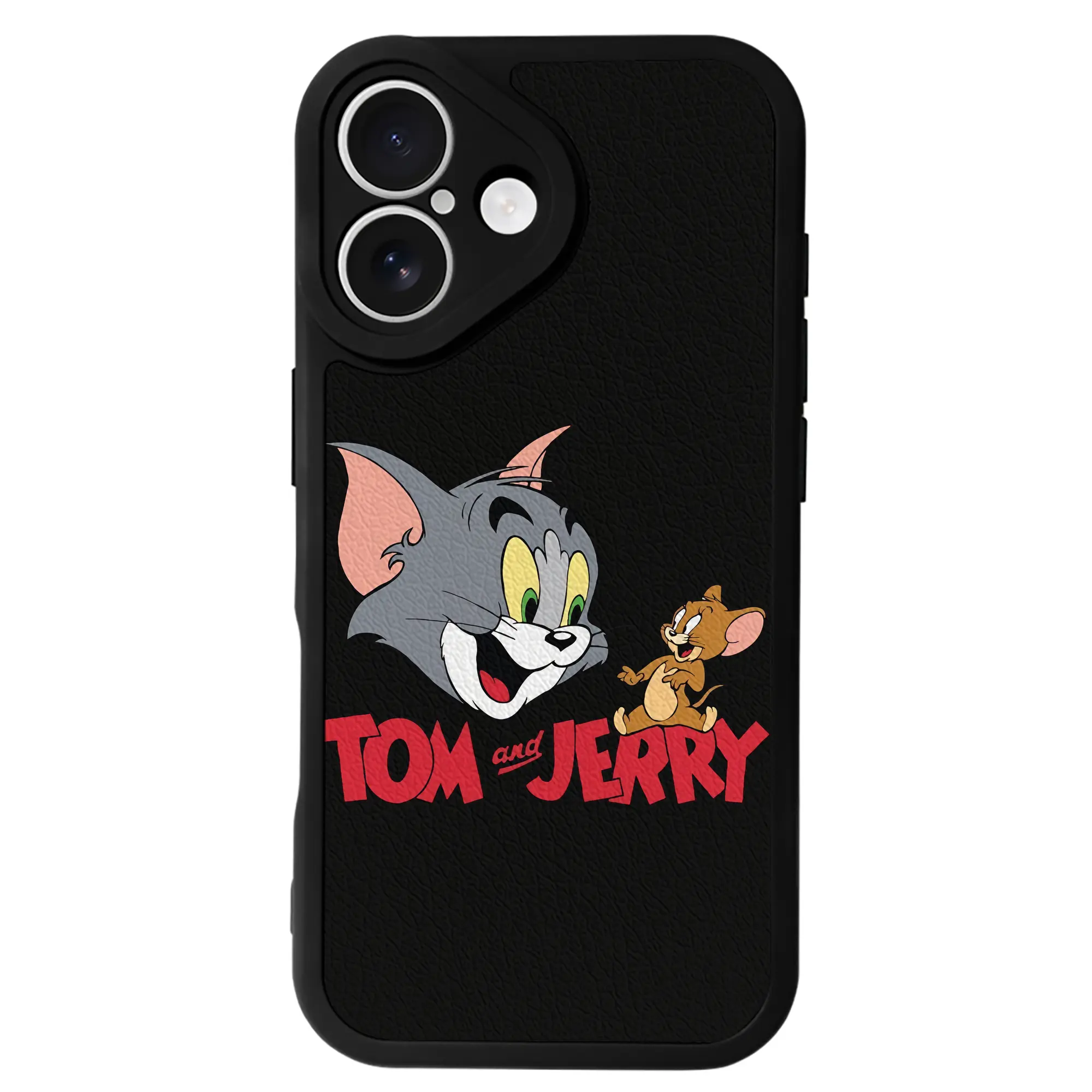 トムとジェリー グッズ トム - IPhone 16シリーズ対応 ・ シリコンスマホケース ・ レザー調 ・ 高精度フィット ・ 耐衝撃 ・ ワイヤレス充電対応 ・ 精密カット